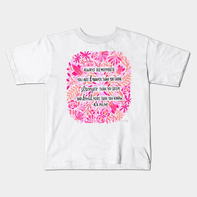 Pink Ombre - Always Remember Kids T-Shirt by CatCoq